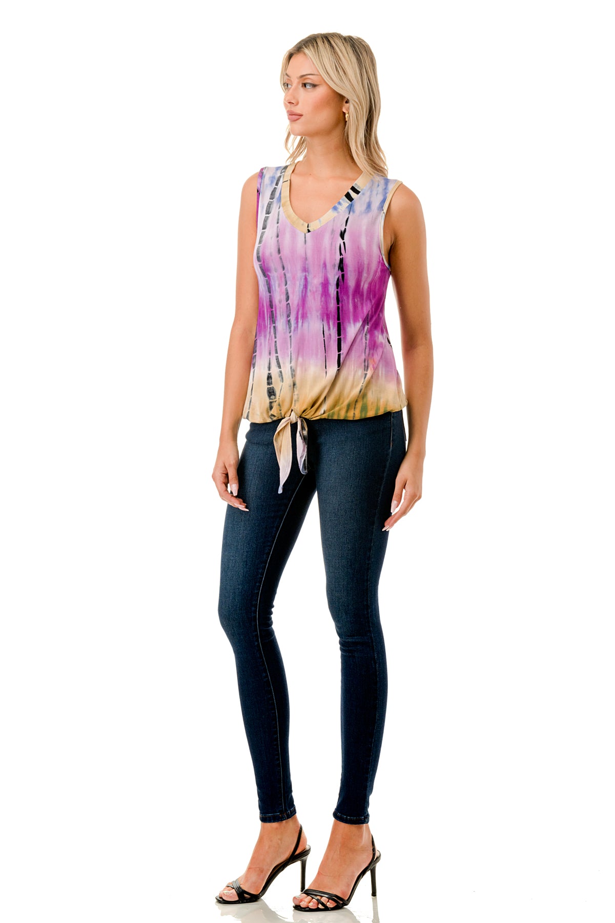 HARPER FRONT TIE TOP (MULTI BAMBOO)-VT3233