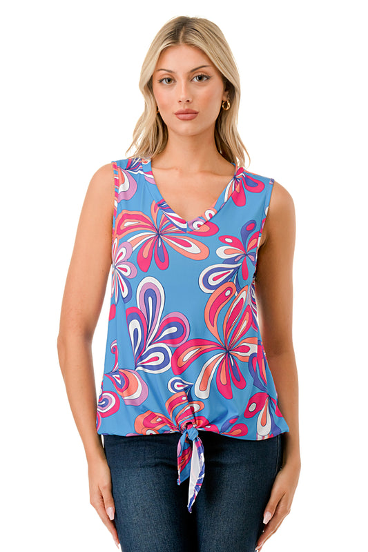 HARPER FRONT TIE TOP (TURQUOISE MOD)-VT3233