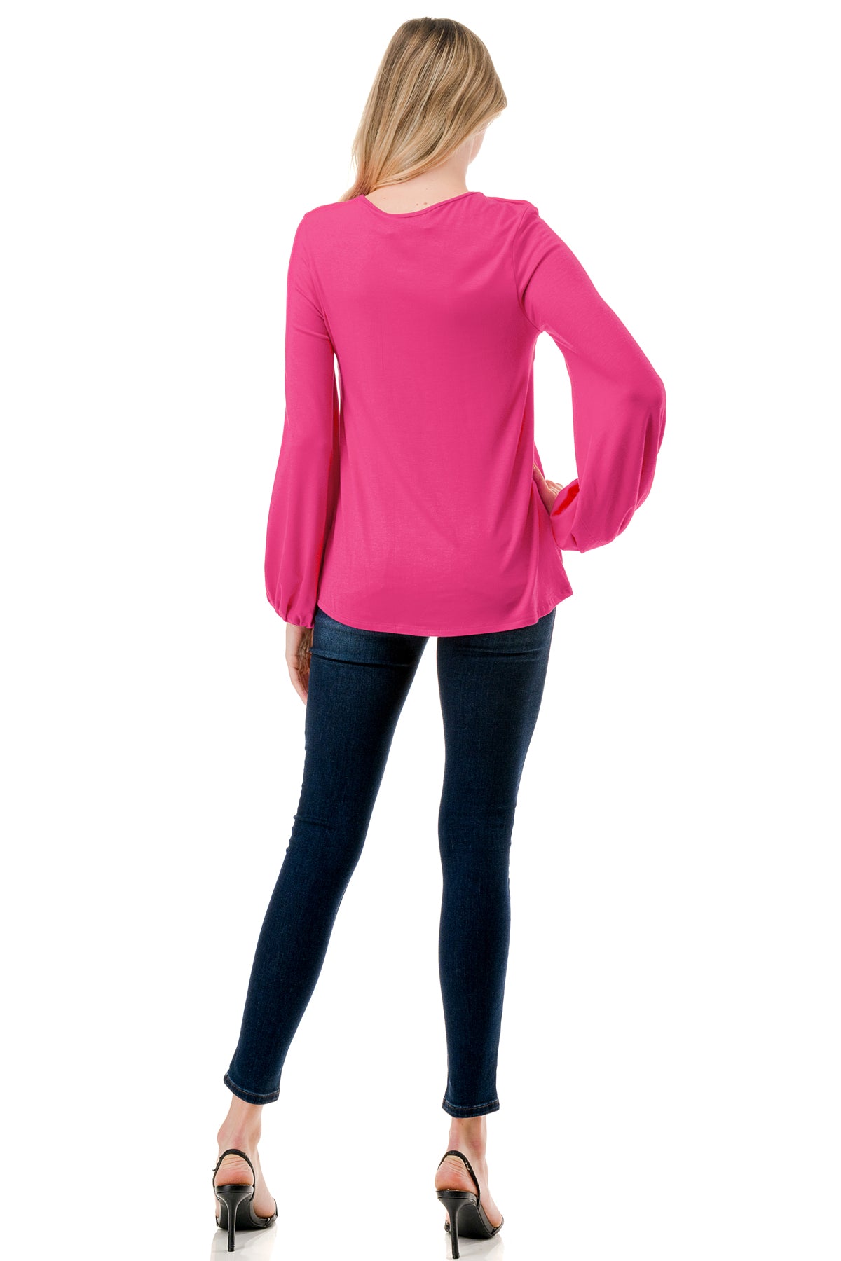 LOUISA FRONT  KEY HOLE TOP (HOT PINK)- VT3298