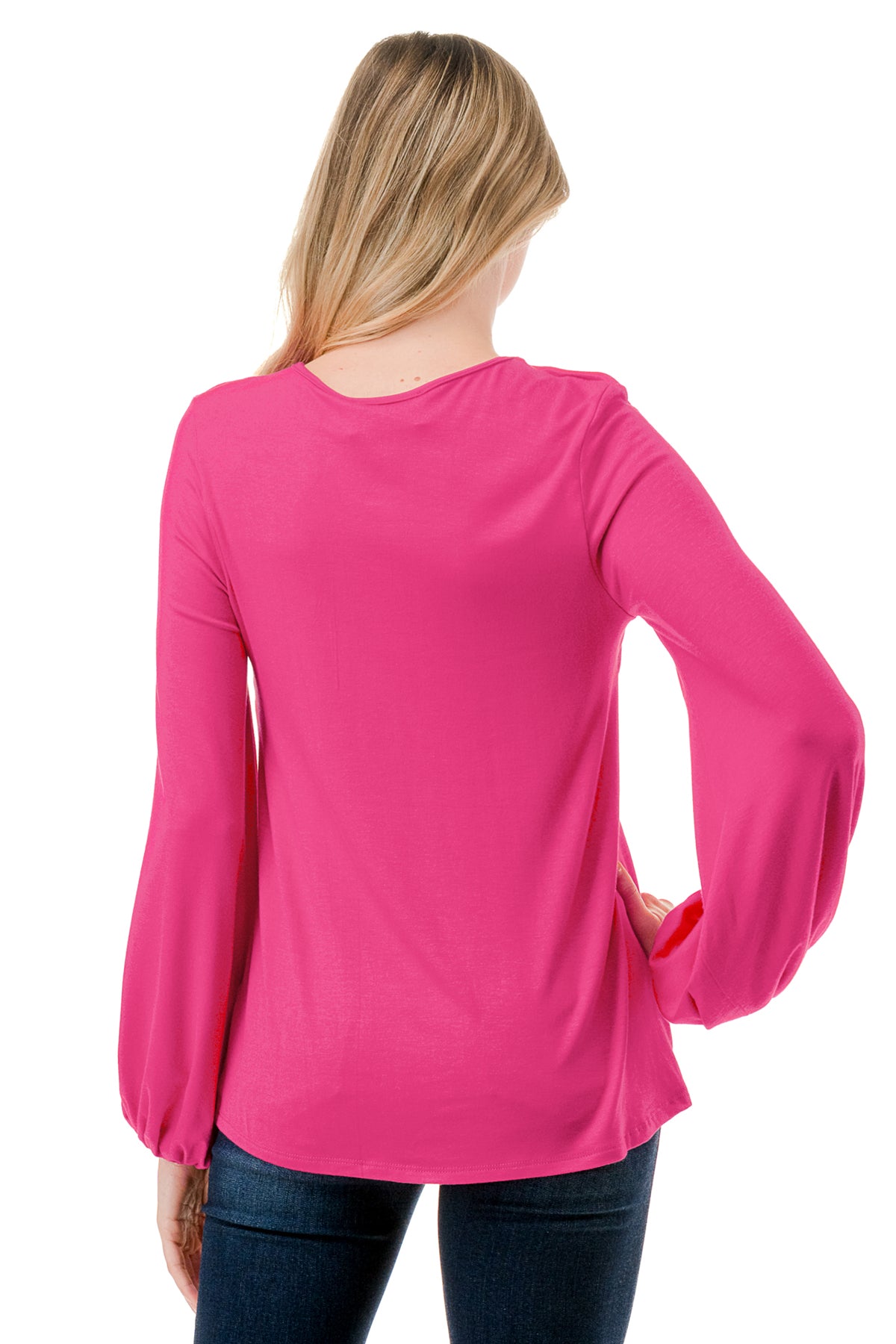 LOUISA FRONT  KEY HOLE TOP (HOT PINK)- VT3298