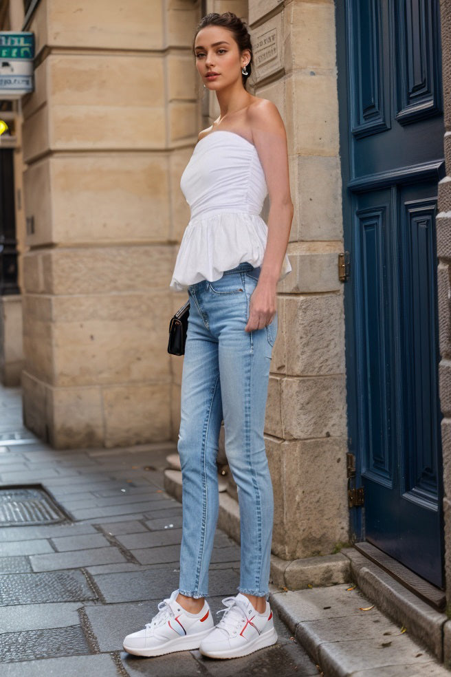 MIMI TUBE BUBBLE TOP (IVORY / IVORY LINEN)- VT3406