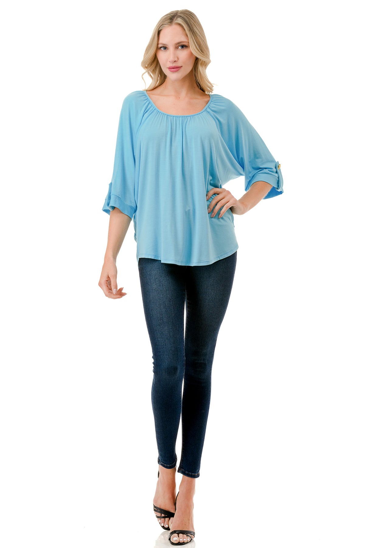 JOLIE BUTTON TOP (ELECTRIC BLUE)- VT7268