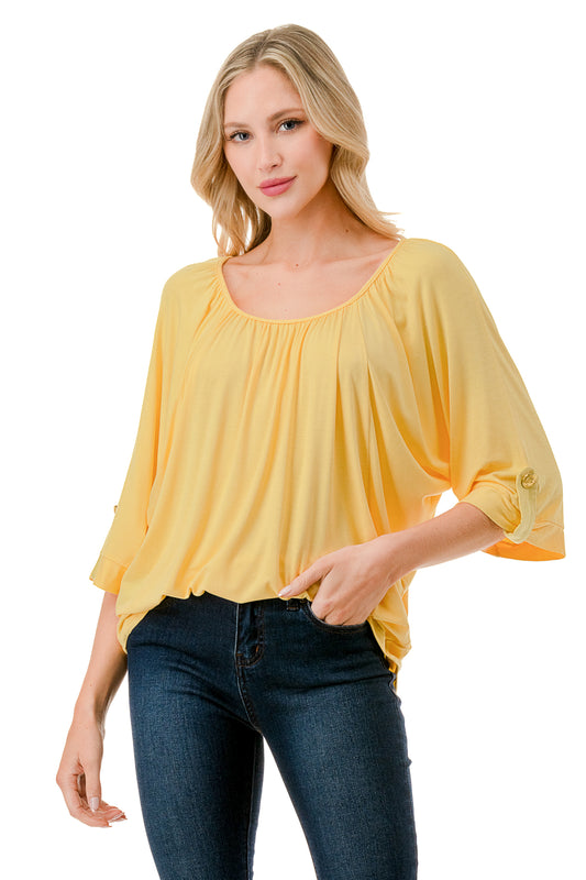 JOLIE BUTTON TOP (YELLOW)- VT7268