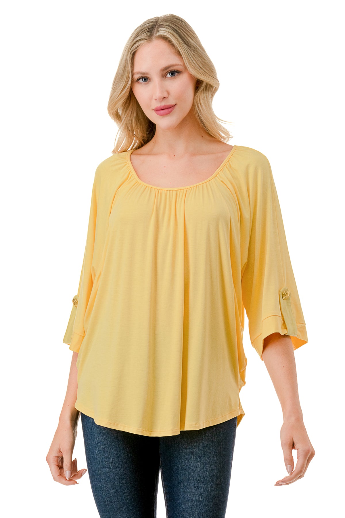 JOLIE BUTTON TOP (YELLOW)- VT7268