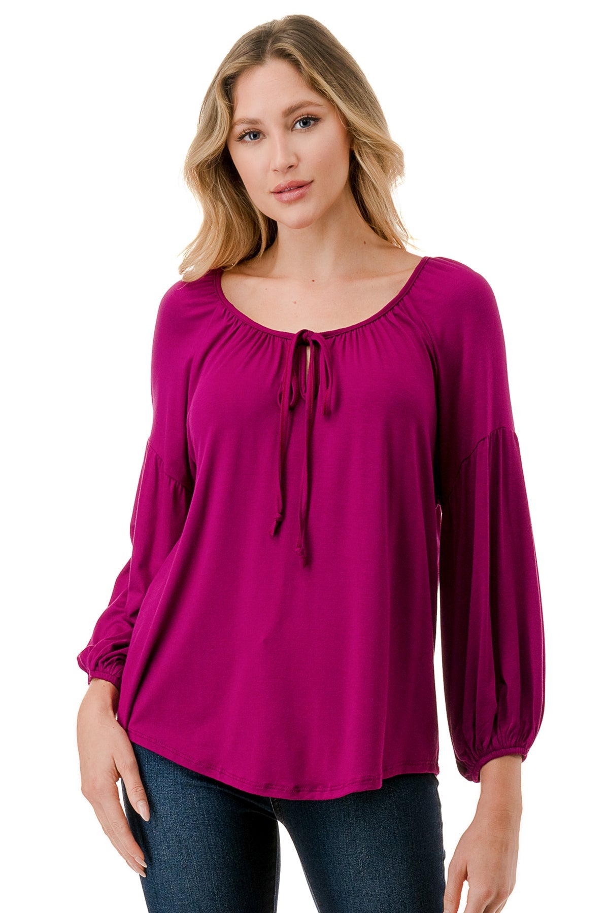TRISH BLOUSE (MAGENTA)-VT7833