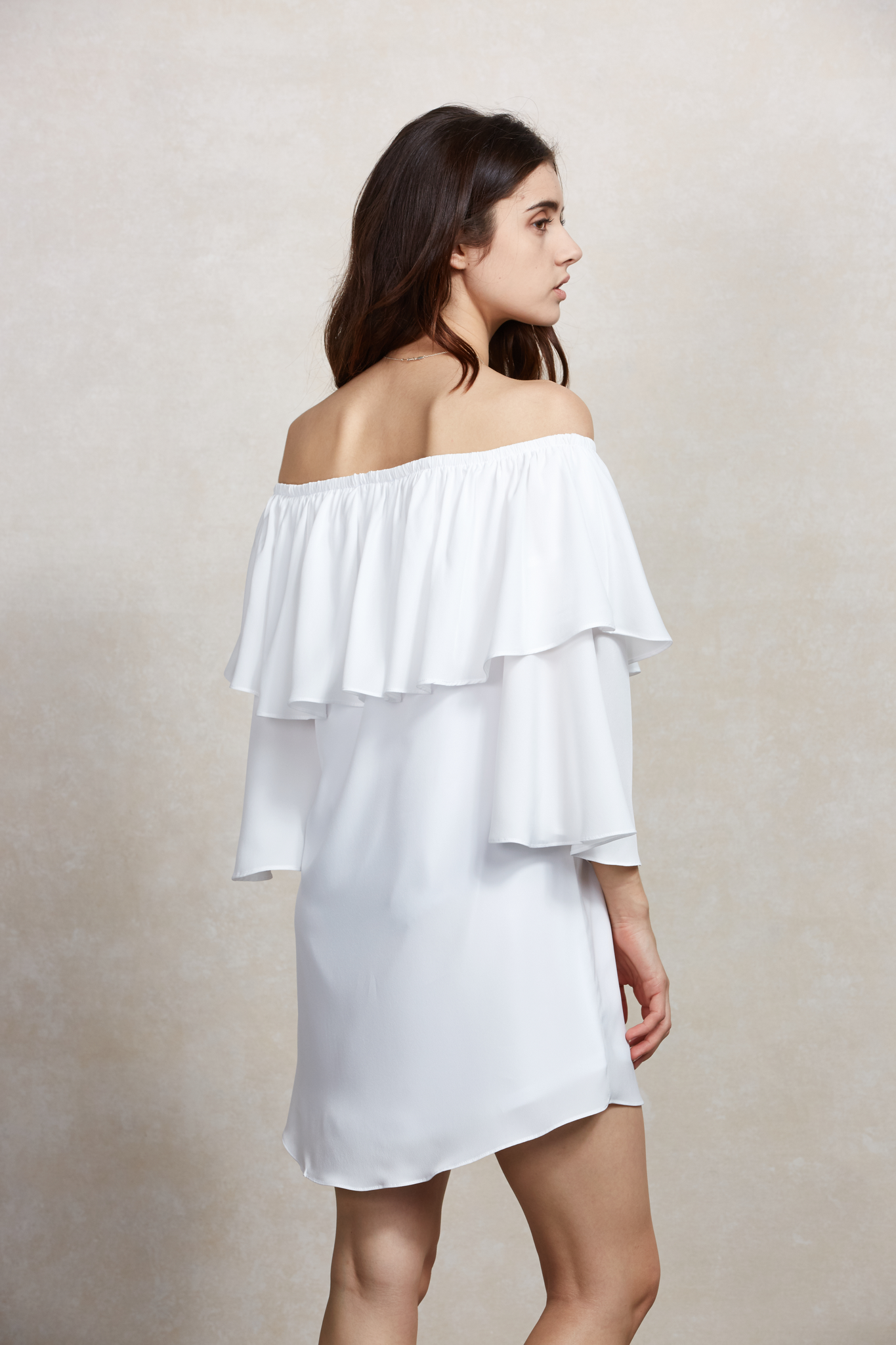 CLIO OFF SHOULDER DRESS (WHITE)-VD1686
