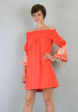 SELLY OFF SHOULDER DRESS (ORANGE)-CVD6419