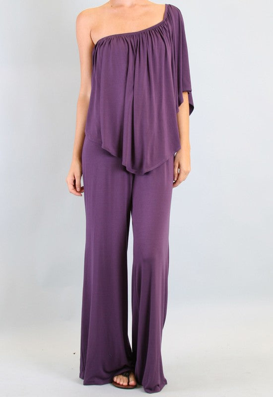 JILL STRAPLESS JUMPSUIT (Navy, Charcoal, Royal Blue, Dark Brown, L. Brown, Purple)- JD7152