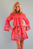 DARA OFF SHOULDER DRESS (CORAL)-CVD6606