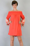 SELLY OFF SHOULDER DRESS (ORANGE)-CVD6419