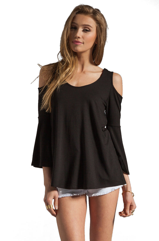 Brenda Bell Sleeve Top (BLACK) -JT7365