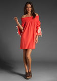 SELLY OFF SHOULDER DRESS (ORANGE)-CVD6419