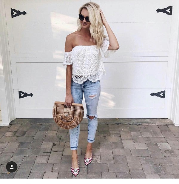 LAIA OFF SHOULDER TOP (WHITE)-VT1280
