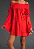 AUBREY OFF SHOULDER DRESS (RED)-JD7099