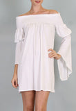 AUBREY OFF SHOULDER DRESS (White)-JD7099