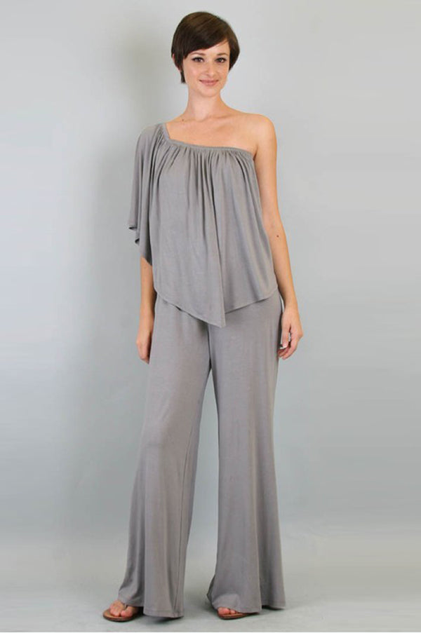 JILL STRAPLESS JUMPSUIT ( Black, Grey, White, Red,  Aqua, Copper)- JD7152