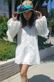 ALANA BUBBLE SLEEVE DRESS (OFF WHITE)- CVD2091E