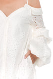 ALANA BUBBLE SLEEVE DRESS (OFF WHITE)- CVD2091E