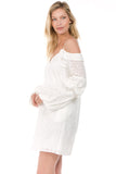 ALANA BUBBLE SLEEVE DRESS (OFF WHITE)- CVD2091E