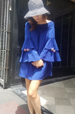 ETTA OFF SHOULDER DRESS (Navy)- CVD2095