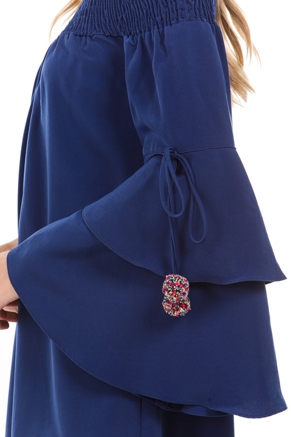 ETTA OFF SHOULDER DRESS (Navy)- CVD2095