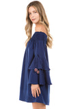 ETTA OFF SHOULDER DRESS (Navy)- CVD2095