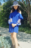 WINIFRED OPEN SHOULDER DRESS (Dark Blue)- CVD2113