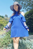 WINIFRED OPEN SHOULDER DRESS (Dark Blue)- CVD2113