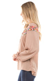 BRITNEY LONG SLEEVE BLOUSE(BROWN) -CVT1482