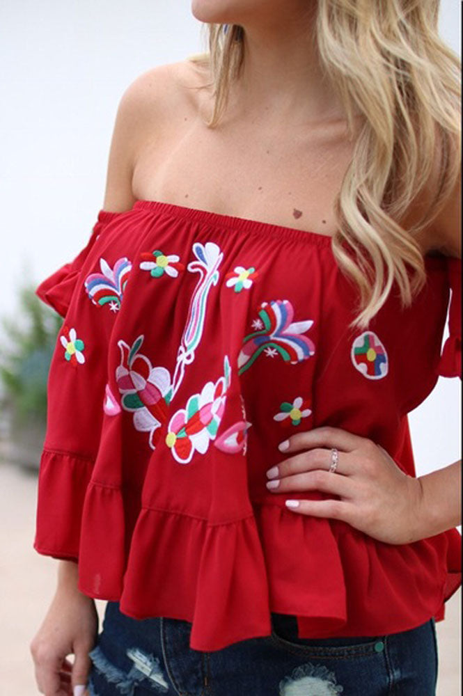 KALONICE RUFFLE TOP (Burgundy)-CVT1511