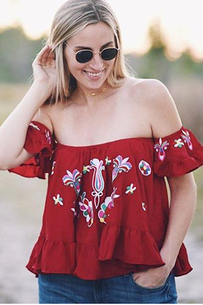 KALONICE RUFFLE TOP (Burgundy)-CVT1511