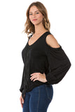 TIE FRONT TOP  (BLACK)- CVT1532