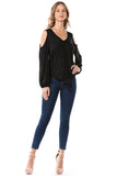 TIE FRONT TOP  (BLACK)- CVT1532