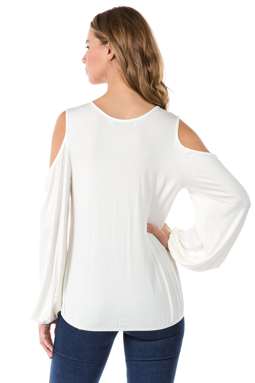 TIE FRONT TOP  (IVORY)- CVT1532