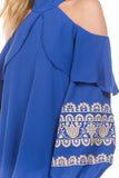 WINIFRED OPEN SHOULDER TOP (Dark Blue)- CVT2112