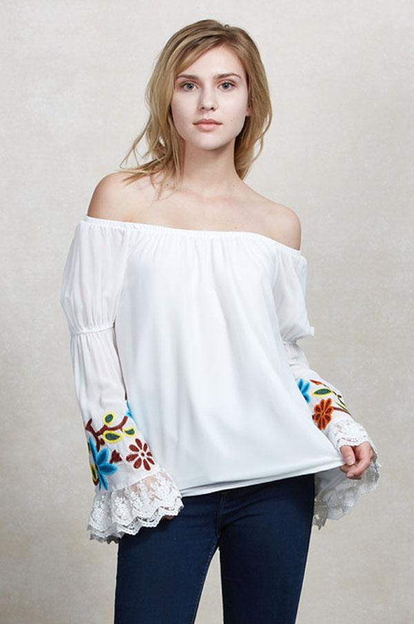 MERUVINA OFF THE SHOULDER TOP (Ivory)- CVT8998