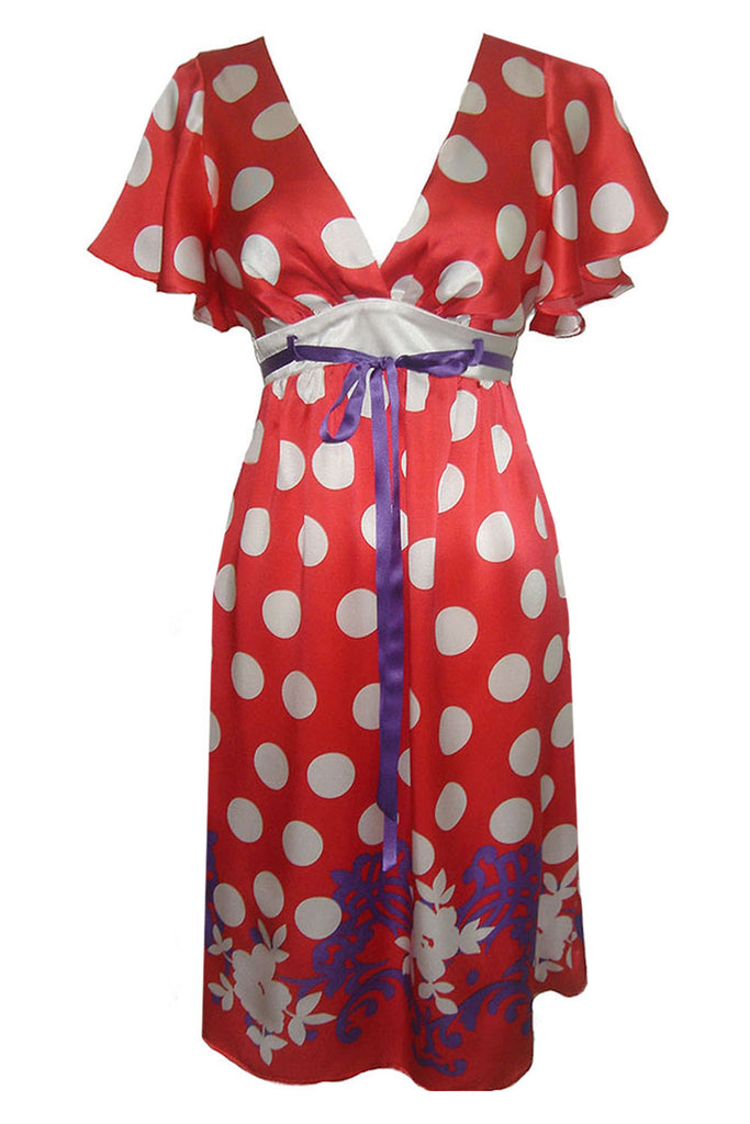 SPOTTIE DOTTLE FLUTTER DRESS (RED)-D5428