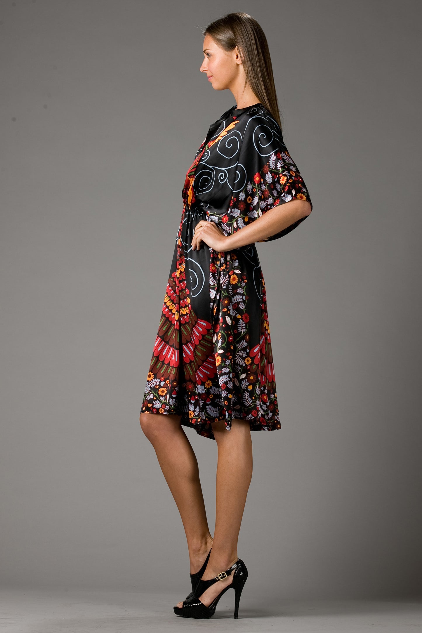 CALYPSO KAFTAN DRESS (BLACK)- D6432