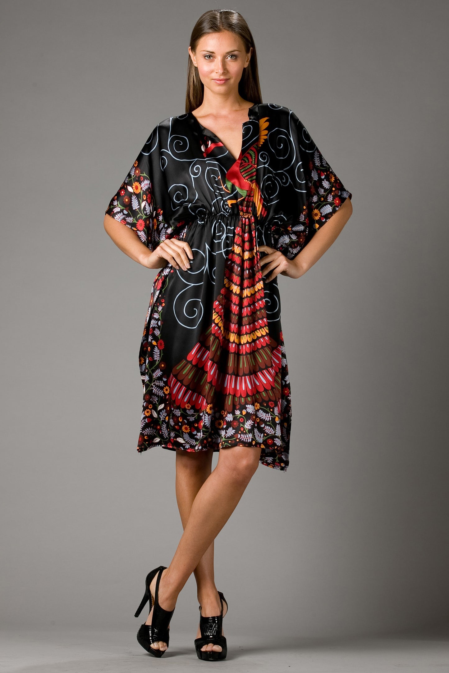 CALYPSO KAFTAN DRESS (BLACK)- D6432