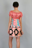 PIERCE PUFF SLEEVE DRESS (PINK)-D7310