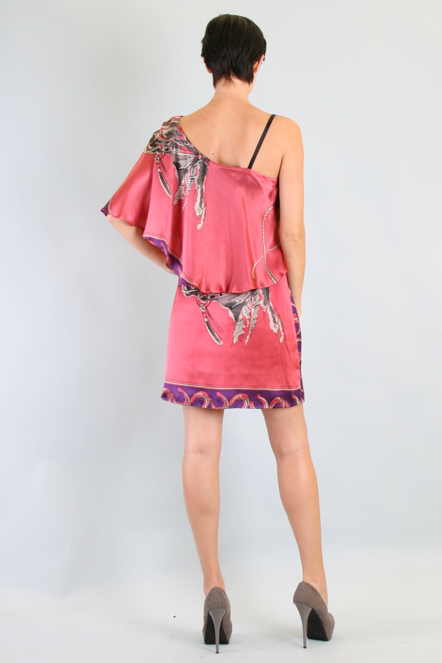 OLIVER ONE SHOULDER DRESS (PINK)-D7393