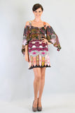 YUKI BELL SLEEVE DRESS (MULTI)- D7437
