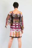 YUKI BELL SLEEVE DRESS (MULTI)- D7437