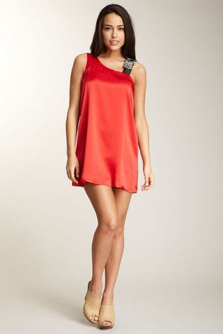 PAULA SHIFT DRESS  (RED)-D7444