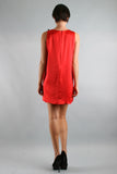 PAULA SHIFT DRESS  (RED)-D7444