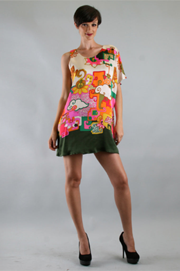 DOLLY ASYMMETRICAL DRESS (MULTI)-D7800