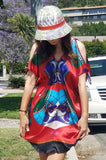 MARILYN OPEN SHOULDER DRESS (RED)-D7889