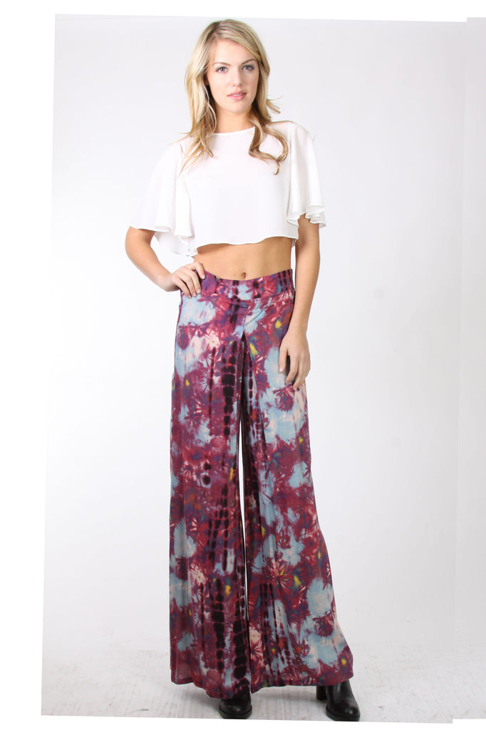 TAMARA PANTS (WINE TIE DYE)-P9425