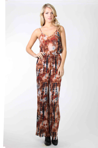 TAMARA JUMPSUIT (BROWN TIE DYE)-D9426