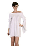 AUBREY OFF SHOULDER DRESS (White)-JD7099